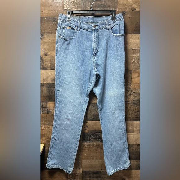 Lee White Tab Women’s Blue Denim Straight Five Pocket Zip-Up Jeans Size 14 M - Picture 1 of 4